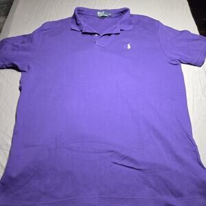 Mens Purple short Sleeved Ralph Lauren POLO. Size XL 100% cotton